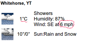 Multi-unit-system weather report.